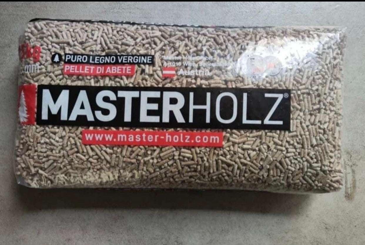 Pellet MASTERHOLZ pedana da 72 sacchi 15kh 180€